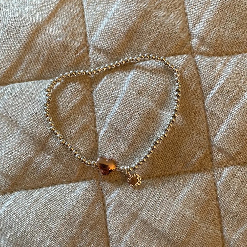 Silver Katie Loxton Bracelet with Gold Heart